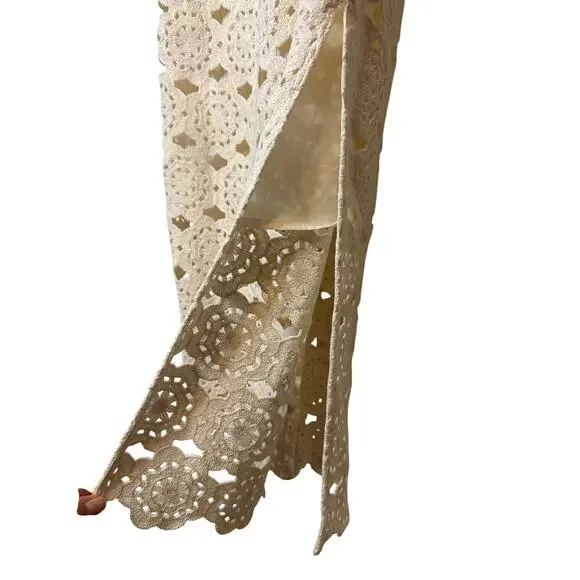 Cara Cara Marsielle Crochet Cotton Midi Dress Cream NWT Size XS - Picture 9 of 10